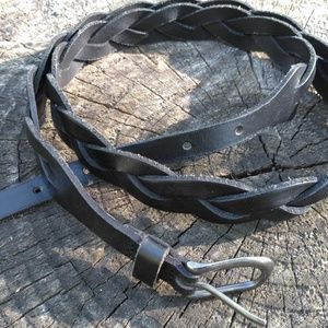 GAP braided black leather belt (L)
